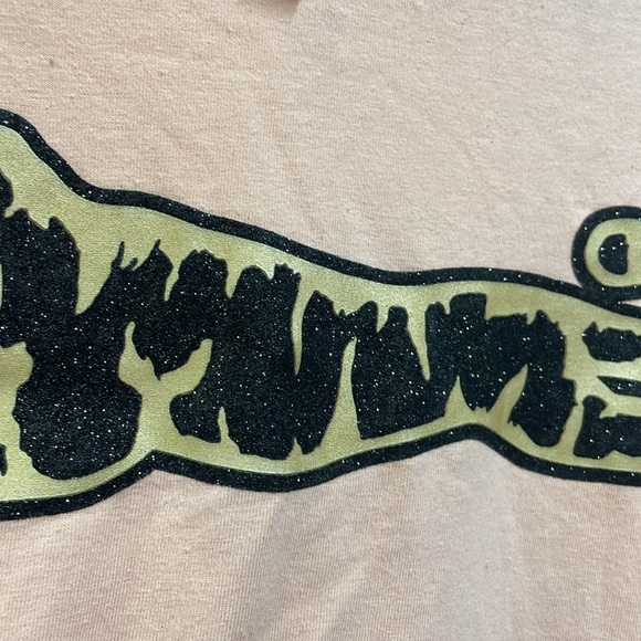 Le Tigre glitter tiger logo peach colored XL t-shirt - Picture 4 of 7